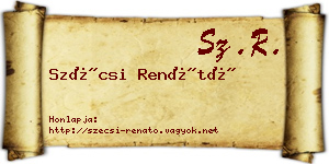 Szécsi Renátó névjegykártya