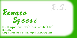 renato szecsi business card